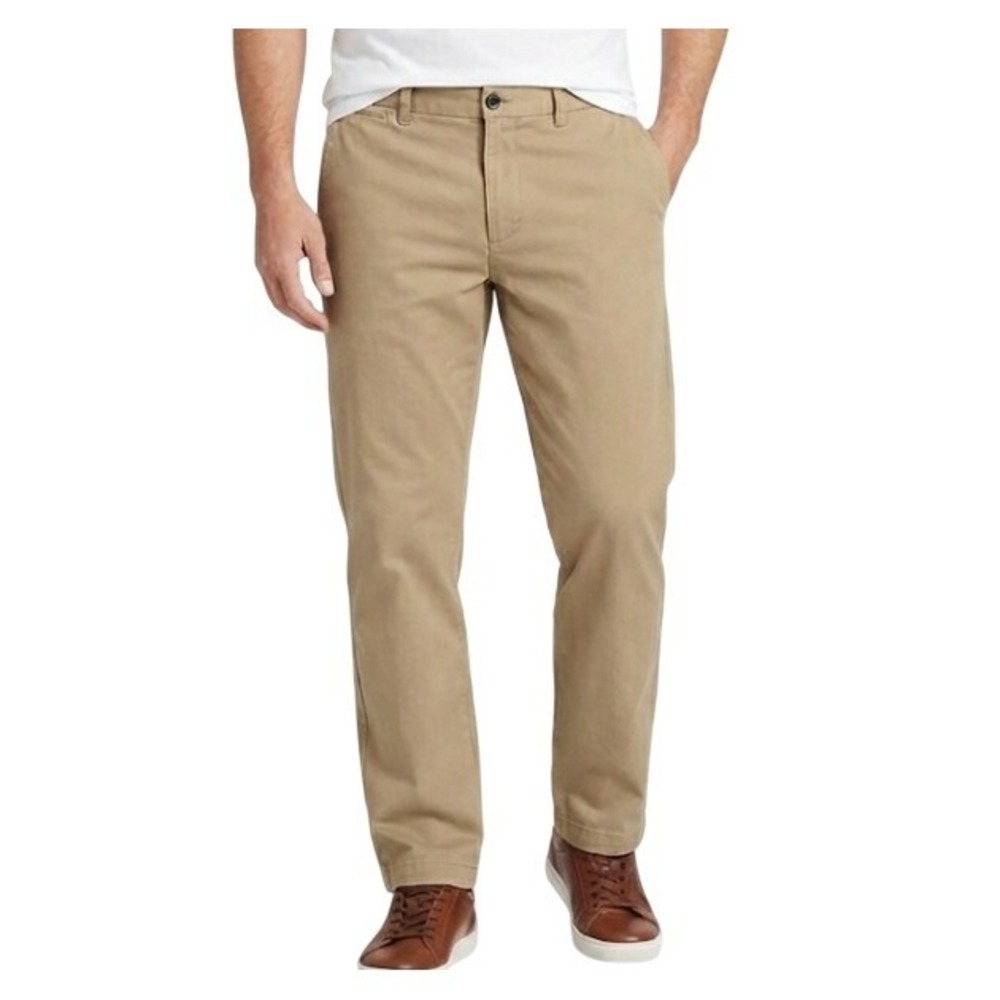 Lands End Straight Fit Chino Pants Khaki Mens Size 35x32‎ Classic Prep Americana